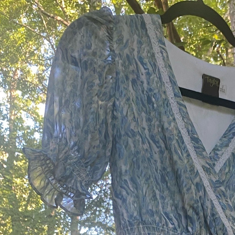 Taylor Cottagecore Romantic Festival Baby Doll Feminine Abstract Mini Dress - Picture 8 of 11